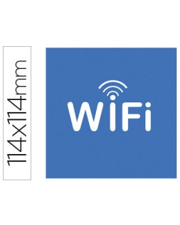 Etiqueta adhesiva apli de señalizacion simbolo wifi 114x114 mm