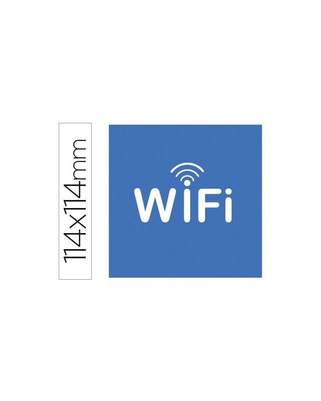 Etiqueta adhesiva apli de señalizacion simbolo wifi 114x114 mm