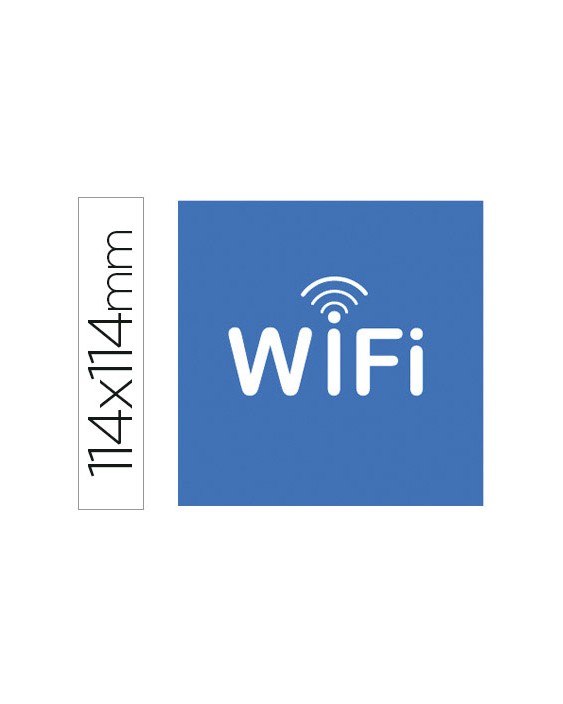 Etiqueta adhesiva apli de señalizacion simbolo wifi 114x114 mm