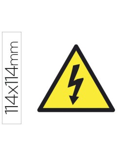 Etiqueta adhesiva apli de señalizacion simbolo alta tension 114x114 mm