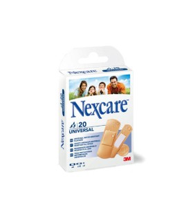 Tira protectora 3m nexcare para heridas y cortes plasticoimpermeable caja de 20 unidades diversos tamaños