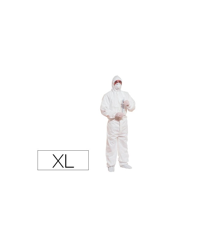 Traje de seguridad deltaplus polipropileno con capucha de un solo uso color blanco talla xl