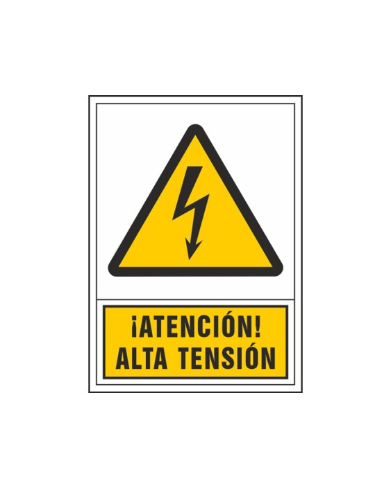 Pictograma syssa señal de advertencia atencion! Alta tension en pvc 245x345 mm