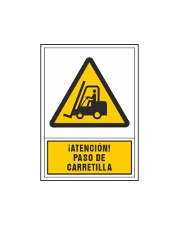 Pictograma syssa señal de advertencia atencion! Paso de carretilla en pvc 245x345 mm