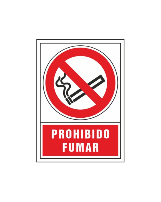 Pictograma syssa señal de prohibicion prohibido fumar en pvc 245x345 mm