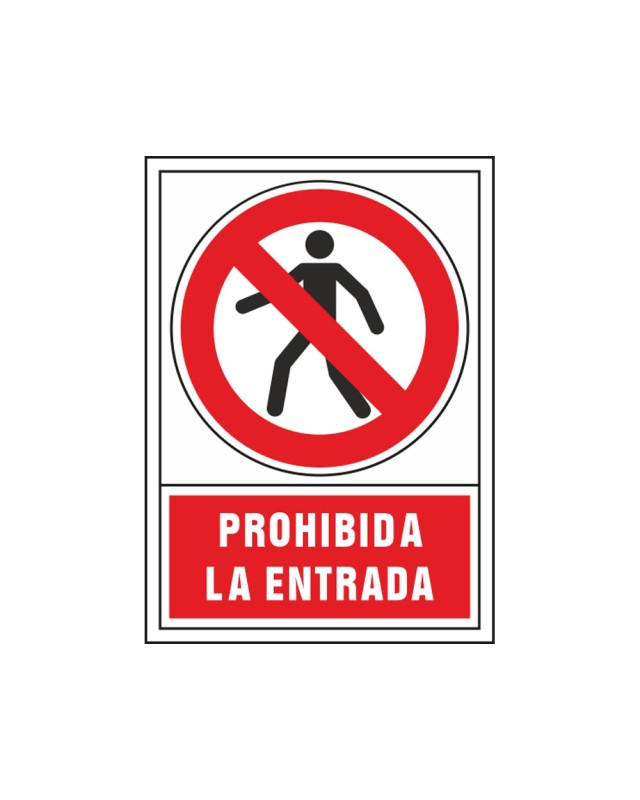 Pictograma syssa señal de prohibicion prohibida la entrada en pvc 245x345 mm