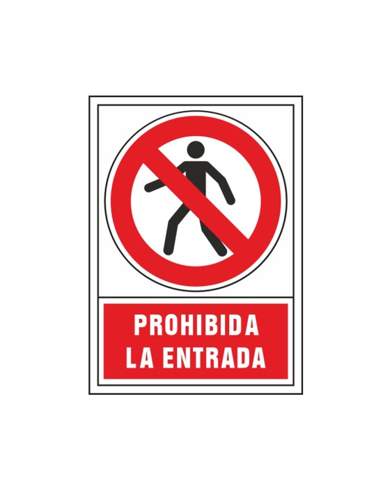 Pictograma syssa señal de prohibicion prohibida la entrada en pvc 245x345 mm