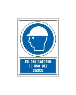 Pictograma syssa señal de obligacion es obligatorio el uso de casco en pvc 245x345 mm