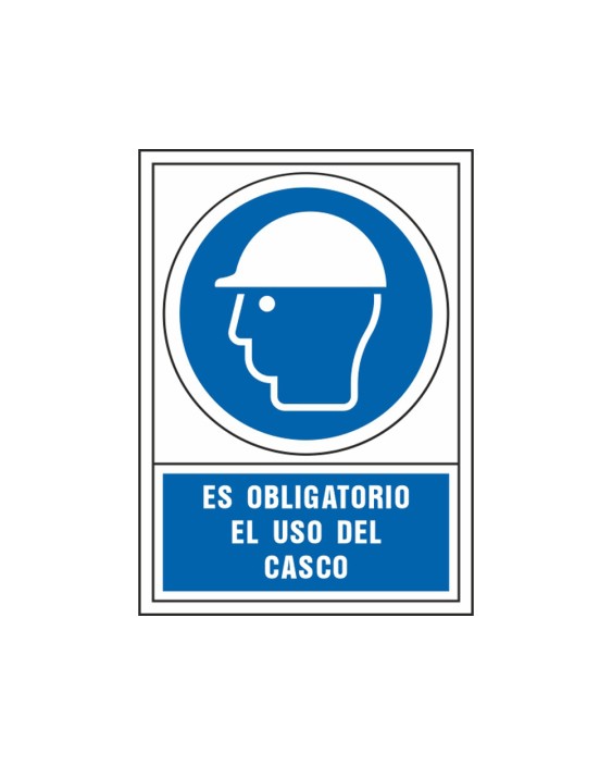 Pictograma syssa señal de obligacion es obligatorio el uso de casco en pvc 245x345 mm