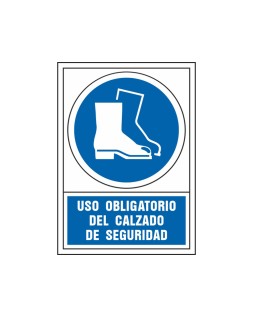 Pictograma syssa señal de obligacion uso obligatorio del calzado de seguridad en pvc 245x345 mm