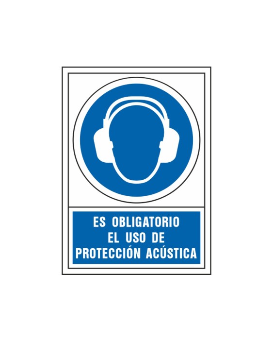 Pictograma syssa señal de obligacion es obligatorio el uso de proteccion acustica en pvc 245x345 mm