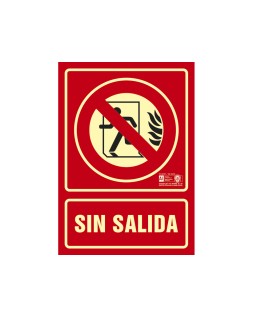 Pictograma syssa señal de no hay salida en pvc fotoluminiscente 210x297 mm