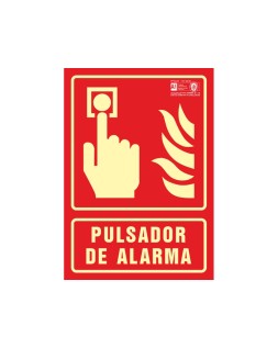 Pictograma syssa señal de pulsador de alarma en pvc fotoluminiscente 210x297 mm