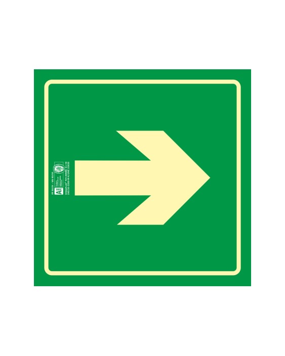 Pictograma syssa señal de via de evacuacion en pvc fotoluminiscente 210x210 mm