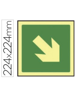 Pictograma syssa señal de via de evacuacion en pvc fotoluminiscente 224x224 mm