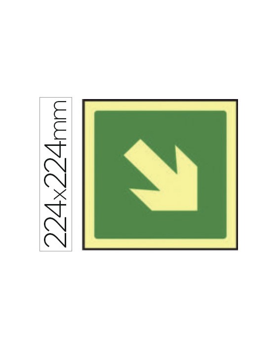 Pictograma syssa señal de via de evacuacion en pvc fotoluminiscente 224x224 mm