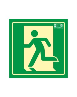 Pictograma syssa señal de salida de emergencia izquierda en pvc fotoluminiscente 210x210 mm
