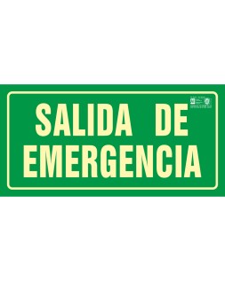 Pictograma syssa señal de salida de emergencia en pvc fotoluminiscente 320x160 mm