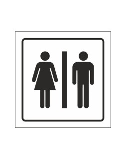 Pictograma syssa señal de aseos caballeros-señoras en pvc 105x105 mm