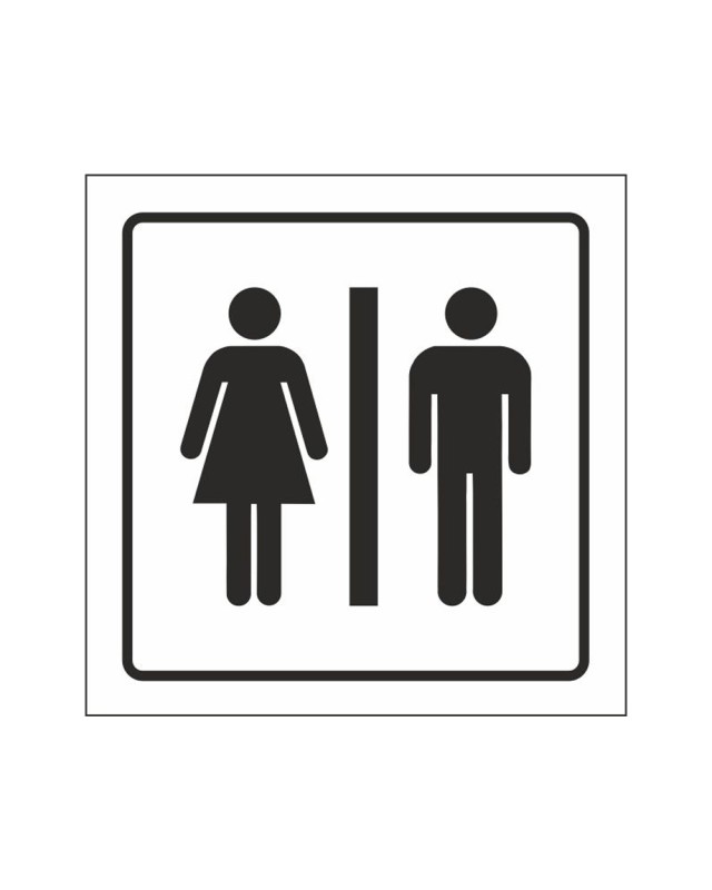 Pictograma syssa señal de aseos caballeros-señoras en pvc 105x105 mm