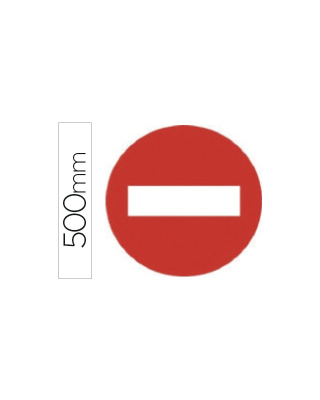 Pictograma syssa señal vial entrada prohibida en acero galvanizado 500 mm