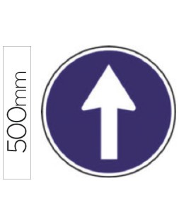 Pictograma syssa señal vial sentido obligatorio en acero galvanizado 500 mm
