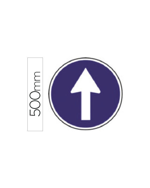 Pictograma syssa señal vial sentido obligatorio en acero galvanizado 500 mm