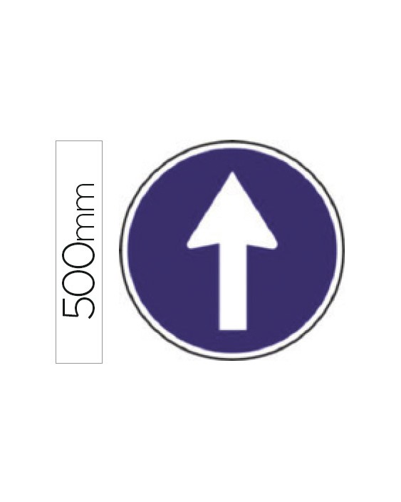 Pictograma syssa señal vial sentido obligatorio en acero galvanizado 500 mm