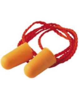 Tapones reutilizables de silicona con cordon textil punta rigida para insercion precisa pack de 100 pares