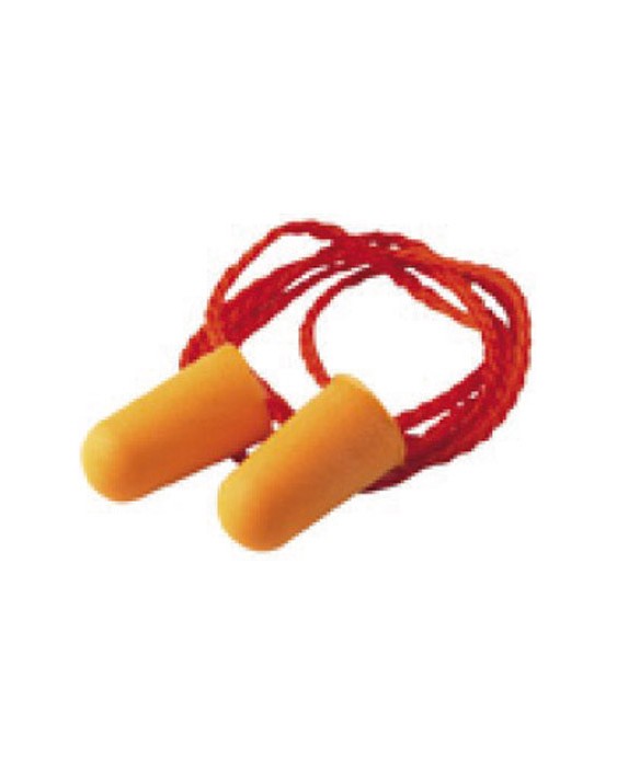 Tapones reutilizables de silicona con cordon textil punta rigida para insercion precisa pack de 100 pares