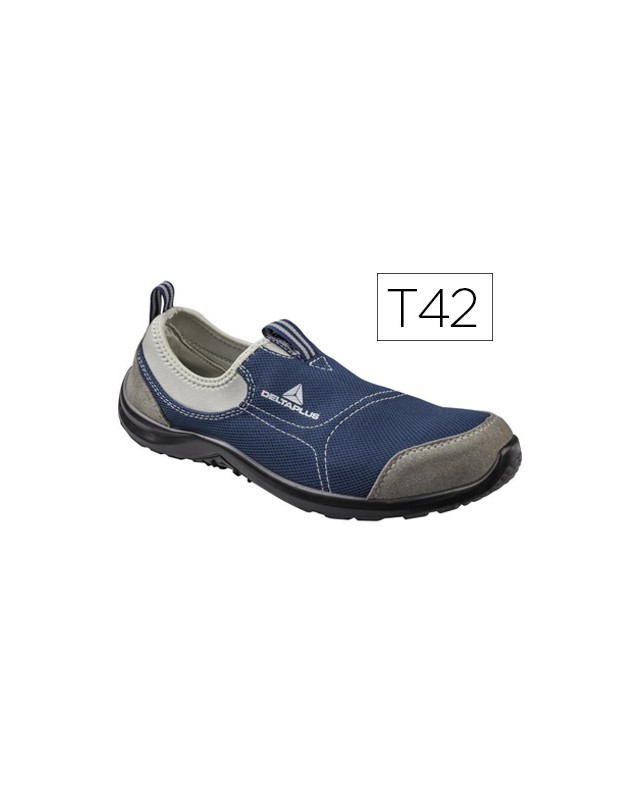Zapatos de seguridad deltaplus de poliester y algodon con plantilla y puntera - color azul marino talla 42