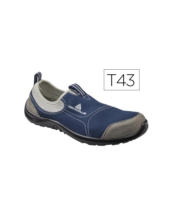 Zapatos de seguridad deltaplus de poliester y algodon con plantilla y puntera - color azul marino talla 43