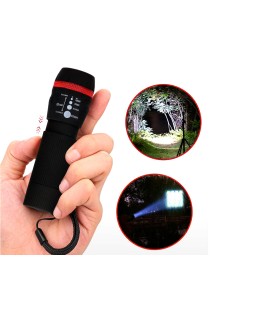 Linterna q-connect kf18749 plastico con zoom 1w modo alumbrado encendido apagado incluye 3 pilas aaa