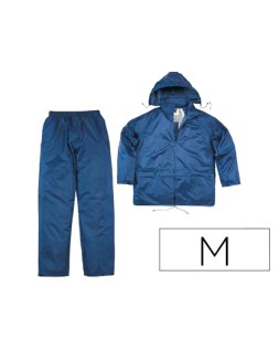 Conjunto de lluvia deltaplus 400 poliester/pvc azul marino talla m