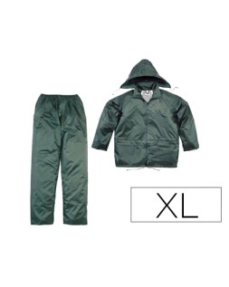 Conjunto de lluvia deltaplus 400 poliester/pvc verde talla xl