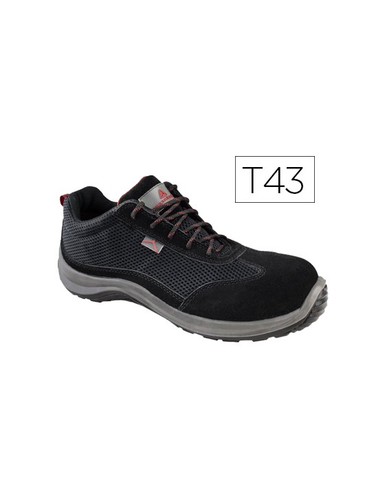 Zapatos de seguridad deltaplus asti piel de serraje afelpado suela de composite negro talla 43