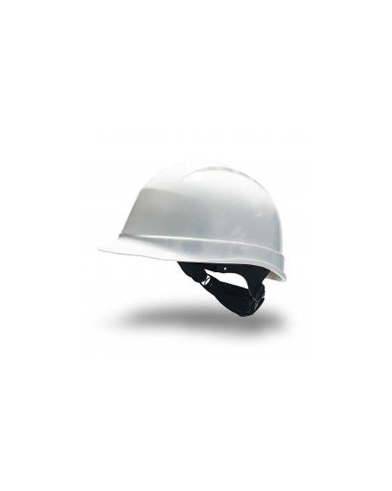 Casco faru de proteccion polietileno con ruleta y atalaje 6 puntos ventilado color blanco