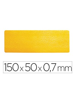 Simbolo adhesivo durable pvc forma de linea para delimitacion suelo amarillo 150x50x0,7 mm pack de 10