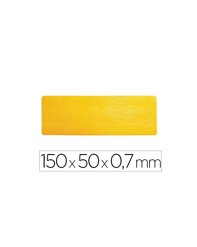 Simbolo adhesivo durable pvc forma de linea para delimitacion suelo amarillo 150x50x0,7 mm pack de 10