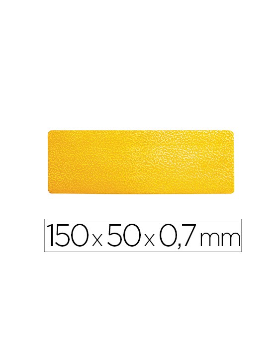 Simbolo adhesivo durable pvc forma de linea para delimitacion suelo amarillo 150x50x0,7 mm pack de 10