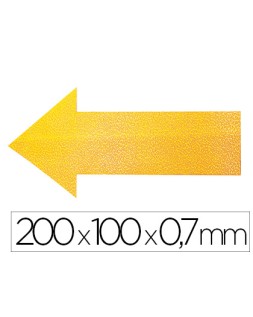 Simbolo adhesivo durable pvc forma de flecha para delimitacion suelo amarillo 200x100x0,7 mm pack de 10