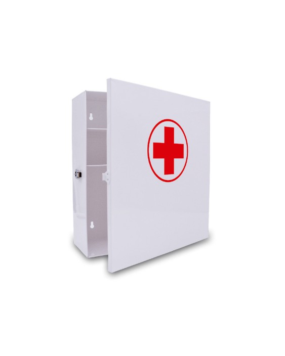 Botiquin q-connect metalico 4 compartimentos vacio primeros auxilios 275x300x120 mm