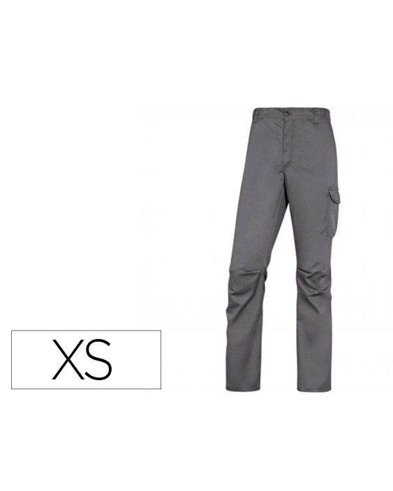 Pantalon de trabajo deltaplus cintura elastica 5 bolsillos color gris / negro talla xs