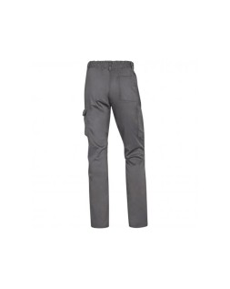 Pantalon de trabajo deltaplus cintura elastica 5 bolsillos color gris / negro talla xs
