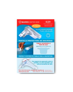 Protector facial transparente glasspack 400 mc cinta ajustable evita vaho medidas 235x330 mm transparente