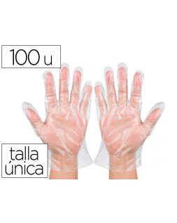 Guantes de plastico desechable para trabajos de corta duracion bolsa de 100 unidades talla unica