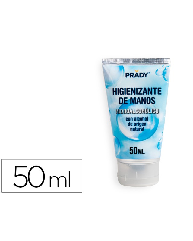Gel hidroalcoholico higienizante para manos limpiay desinfecta sin necesidad de aclarado bote de 50 ml