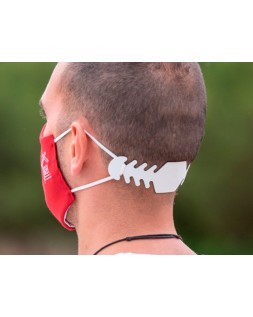 Ajustador salvaorejas mascarilla silicona flexible 3 posiciones ajuste color blanco 19,4x1,8 cm