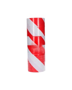 Cinta de señalizacion q-connect no adhesiva rojo y blanco 300 m x 75 mm