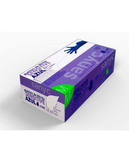 Guantes de nitrilo desechable sensitive sin polvo talla m mediana color azul caja de 100 unidades